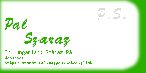 pal szaraz business card